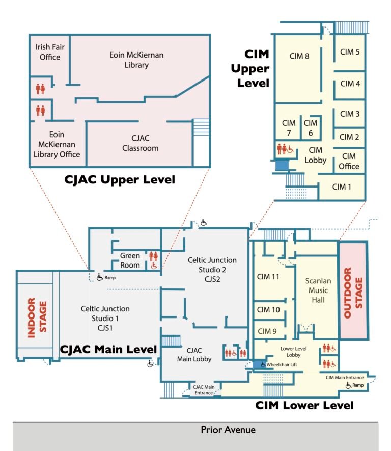 Floor Plan of Celtic Junction and Center for Irish Music